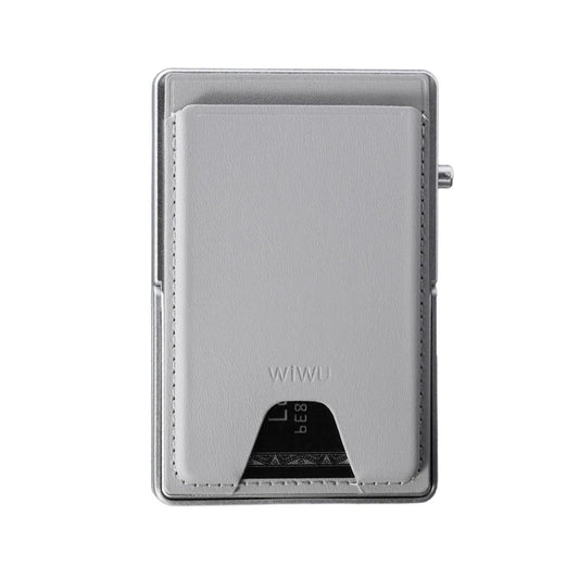 WiWU Regal Magnetic Metal Stand Card Holder ที่เก็บบัตรและขาตั้งติดหลังมือถือ