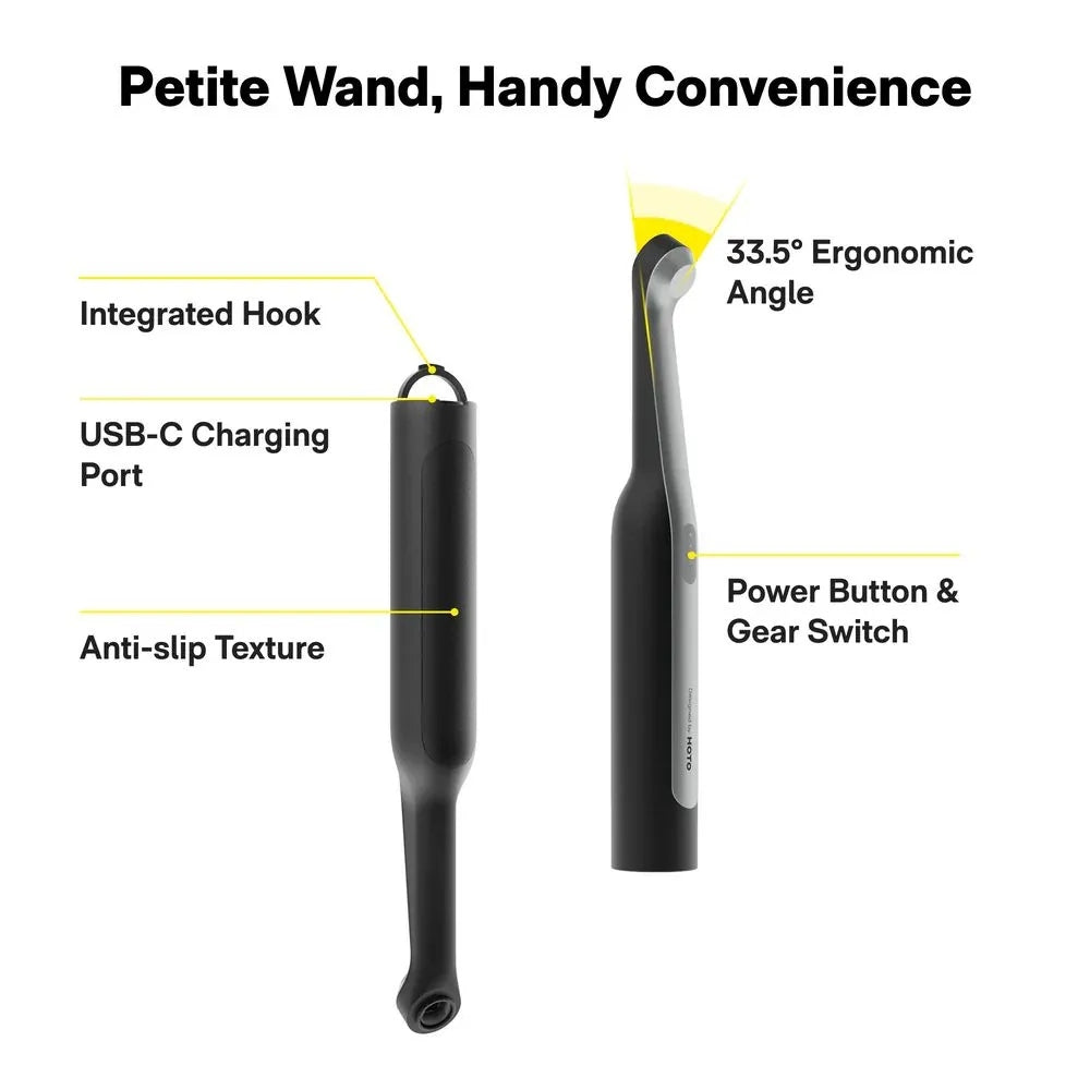HOTO Wand Cordless Spin Scrubber แปรงขัดไร้สายระบบหมุนพลังสูง กันน้ำ IPX7 หัวแปรงสำรอง 12 ชิ้น