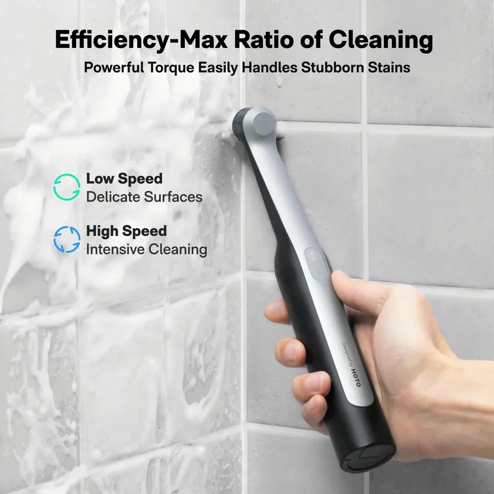 HOTO Wand Cordless Spin Scrubber แปรงขัดไร้สายระบบหมุนพลังสูง กันน้ำ IPX7 หัวแปรงสำรอง 12 ชิ้น