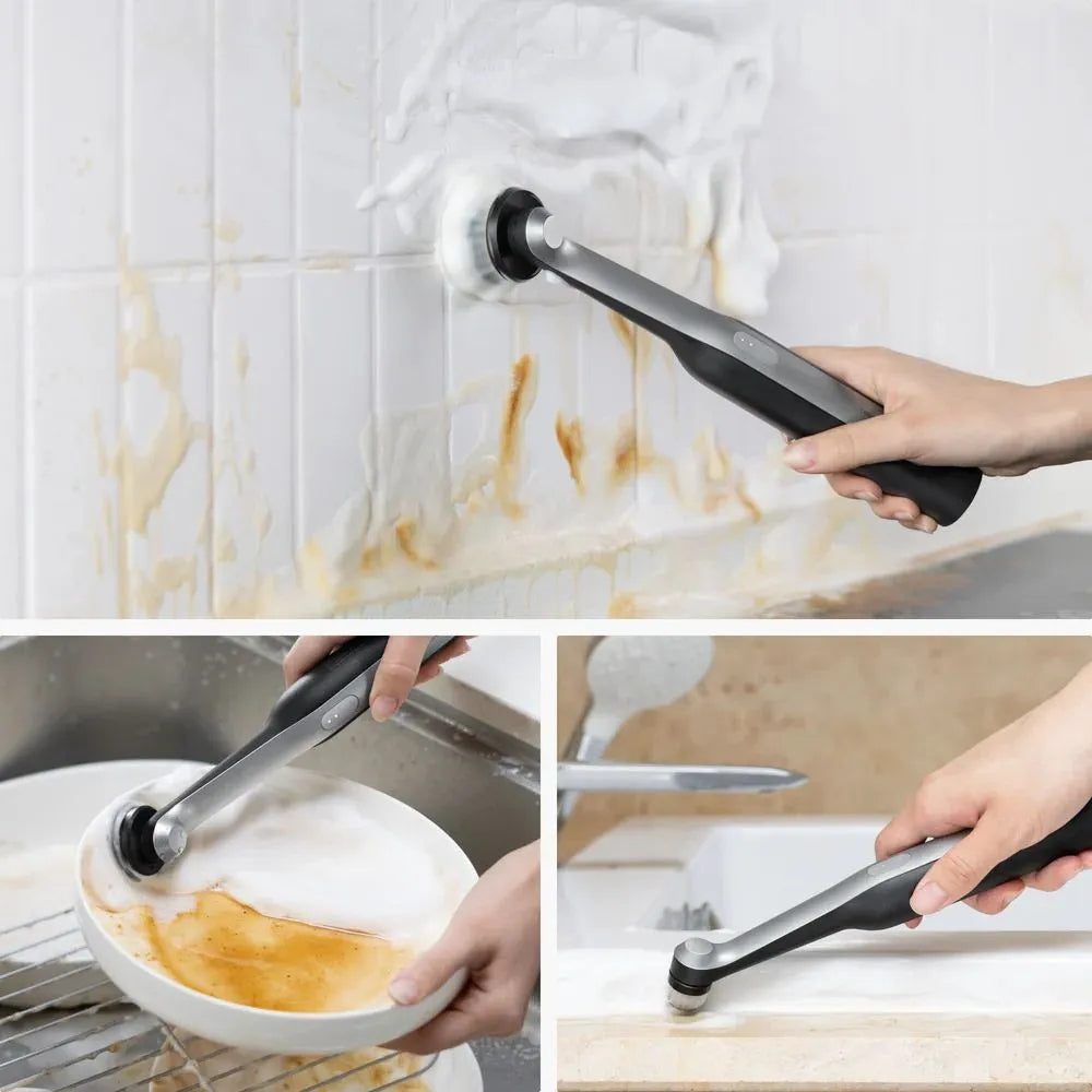 HOTO Wand Cordless Spin Scrubber แปรงขัดไร้สายระบบหมุนพลังสูง กันน้ำ IPX7 หัวแปรงสำรอง 12 ชิ้น