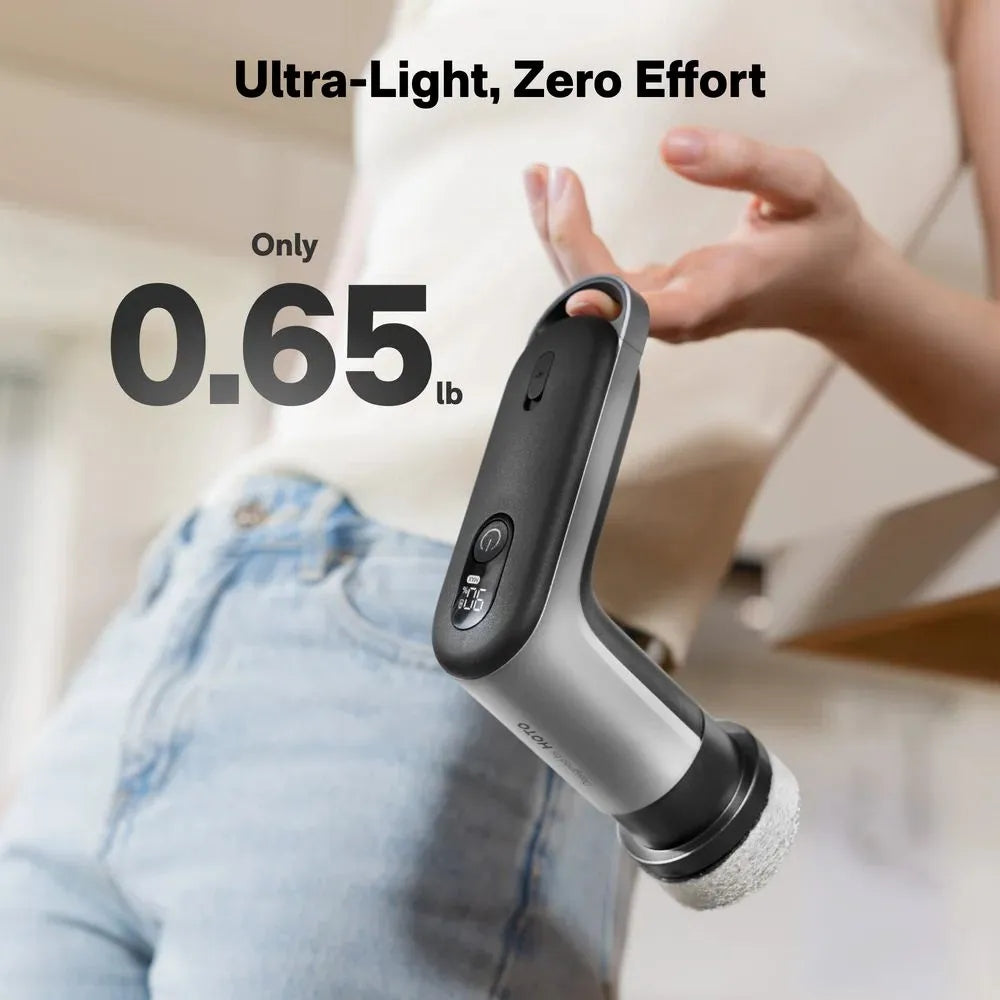 HOTO Grip Cordless Spin Scrubber แปรงขัดไฟฟ้าไร้สาย น้ำหนักเบา 6 หัวแปรงแม่เหล็ก กันน้ำ IPX7