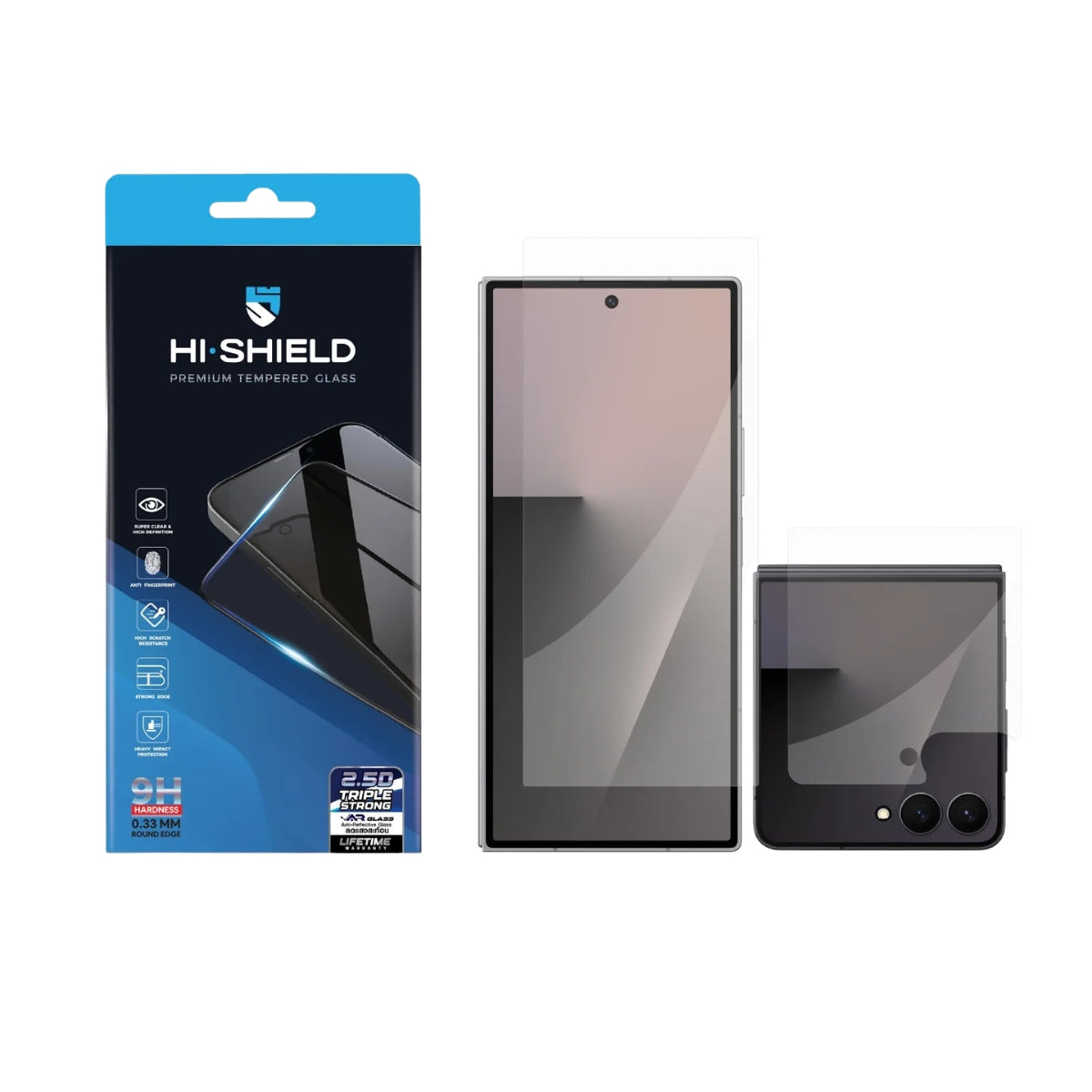 Hishield 2.5D Triple Strong AR ฟิล์มกระจกใส Anti-Reflection สำหรับ Galaxy Z Flip 8
