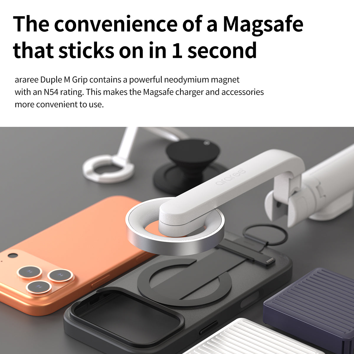 Araree Duple M Grip เคสกันกระแทกพร้อมขาตั้ง สำหรับ iPhone 17/ 17 Air/ 17 Pro/ 17 Pro Max พร้อมสายรัดซิลิโคน