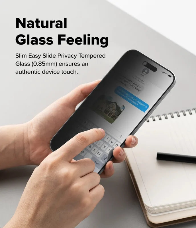 Ringke Easy Slide Privacy Temper Glass ฟิล์มกระจกสำหรับ iPhone 17 / 17 Air / 17 Pro / 17 Pro Max ฟิล์ม 2 แผ่นพร้อมอุปกรณ์ติดตั้ง