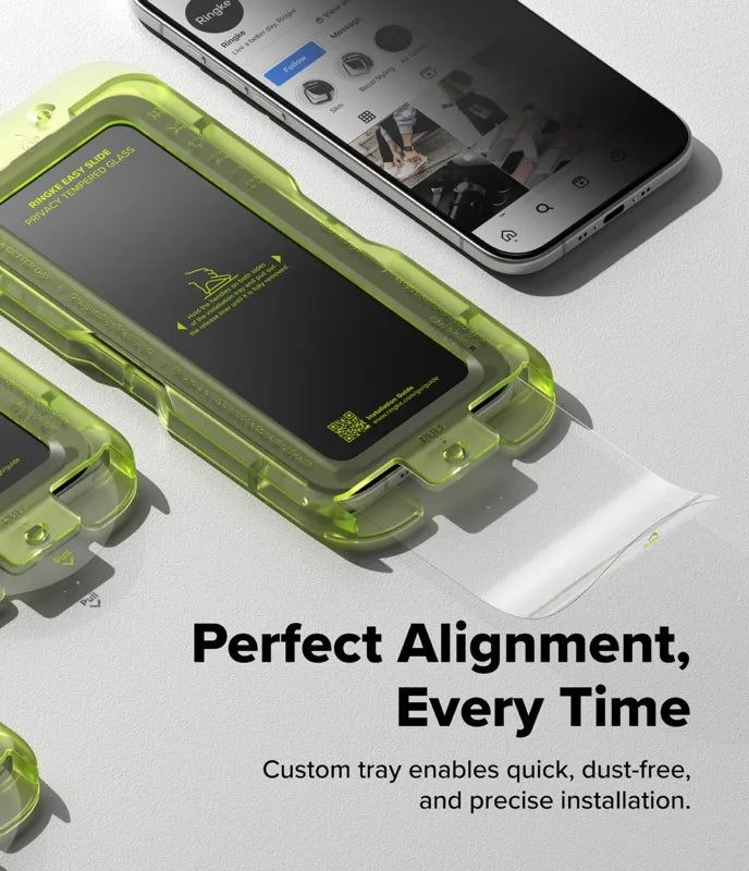 Ringke Easy Slide Privacy Temper Glass ฟิล์มกระจกสำหรับ iPhone 17 / 17 Air / 17 Pro / 17 Pro Max ฟิล์ม 2 แผ่นพร้อมอุปกรณ์ติดตั้ง