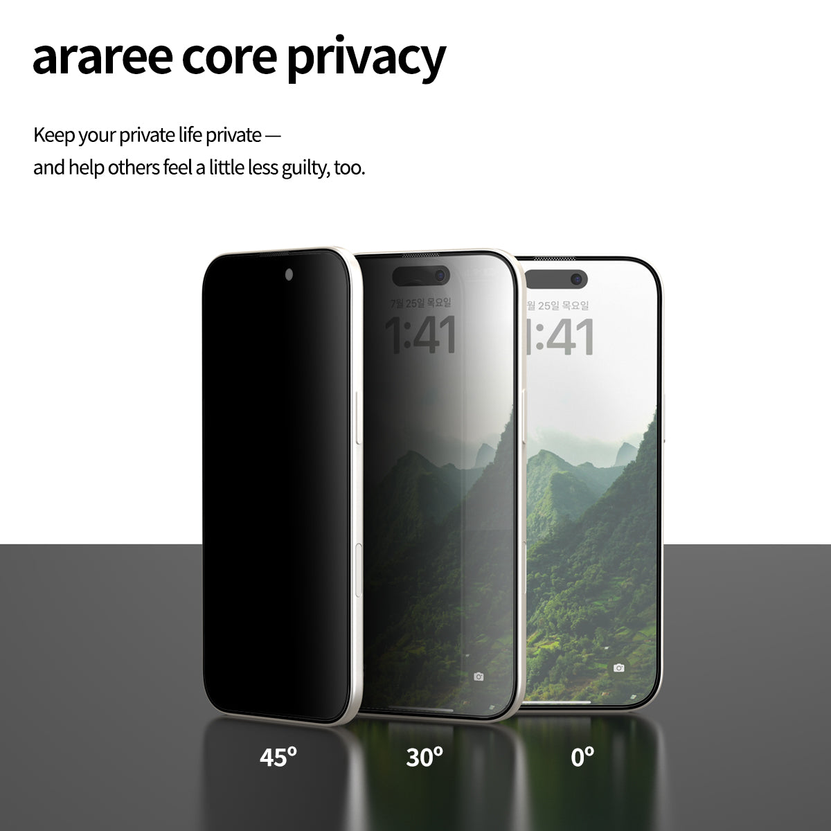 Araree Core Privacy ฟิล์มกระจกกันรอย สำหรับ iPhone 17/ 17 Air/ 17 Pro/ 17 Pro Max ป้องกันการมองเห็นด้านข้าง