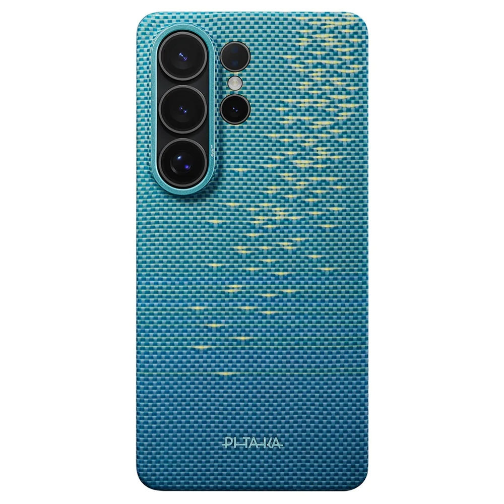 Pitaka Edge Case (Glints of Gold) เคสเส้นใยอะรามิดระดับพรีเมียมสำหรับ Galaxy S26 Ultra สี Lucid Blue