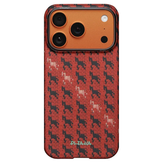 Pitaka Happiness Rides In Edge Case (PitaTap™) เคสสำหรับ 17 Pro /17 Pro Max - สี Maroon