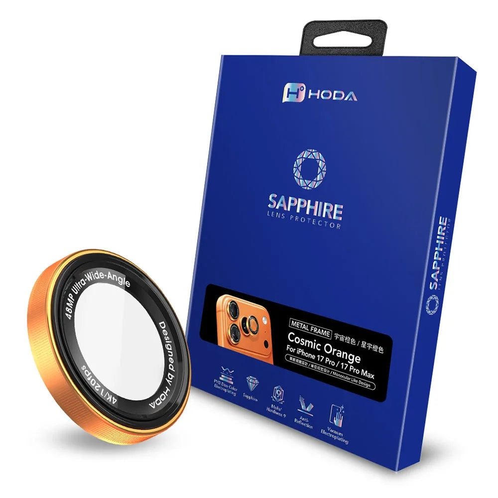 Hoda Sapphire Lens Protector (Monocular) กระจกเลนส์กล้องสำหรับ iPhone 17 Pro / 17 Pro Max/ 16 Pro/ 16 Pro Max