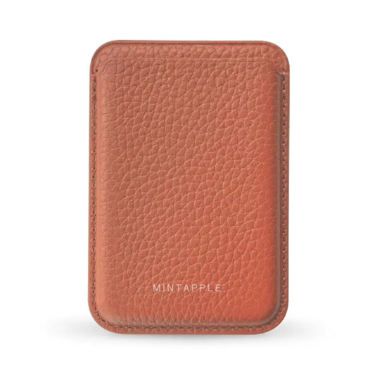 MINTAPPLE. Top Grain Leather Magsafe Wallet ที่เก็บบัตรติดหลังมือถือ วัสดุหนังวัว Italian