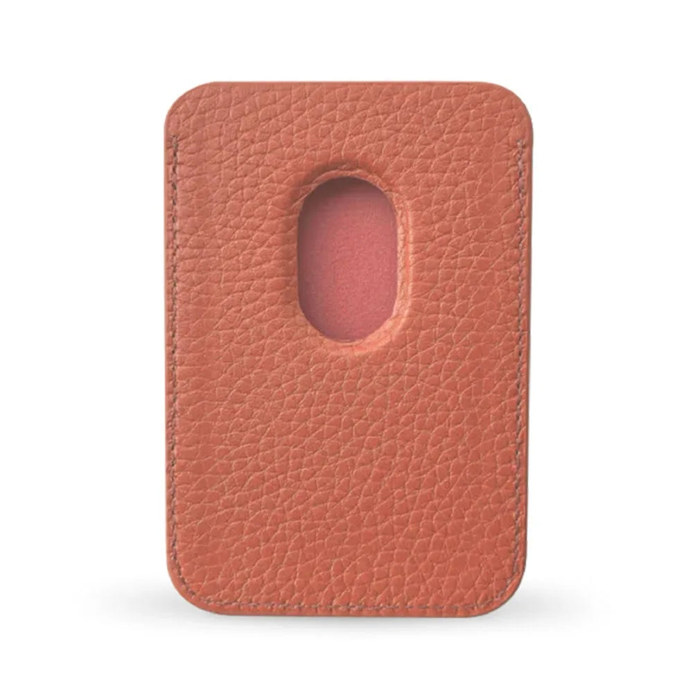 MINTAPPLE. Top Grain Leather Magsafe Wallet ที่เก็บบัตรติดหลังมือถือ วัสดุหนังวัว Italian