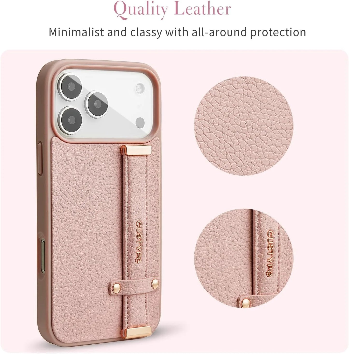 Custype Faux Leather Case with Wrist Stand เคสกันกระแทกสำหรับ iPhone 17 Pro / 17 Pro Max