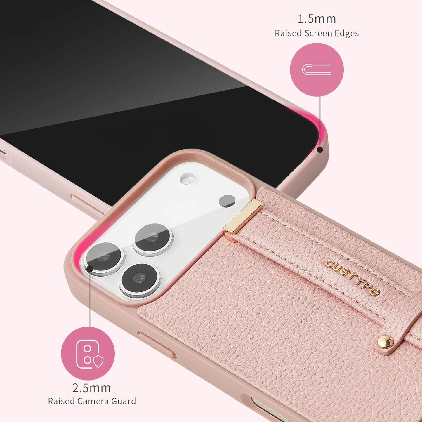 Custype Faux Leather Case with Wrist Stand เคสกันกระแทกสำหรับ iPhone 17 Pro / 17 Pro Max