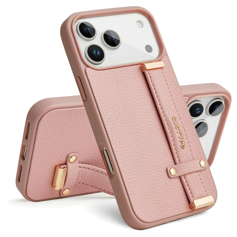 Custype Faux Leather Case with Wrist Stand เคสกันกระแทกสำหรับ iPhone 17 Pro / 17 Pro Max