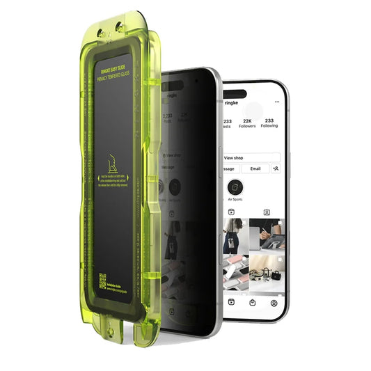 Ringke Easy Slide Privacy Temper Glass ฟิล์มกระจกสำหรับ iPhone 17 / 17 Air / 17 Pro / 17 Pro Max ฟิล์ม 2 แผ่นพร้อมอุปกรณ์ติดตั้ง