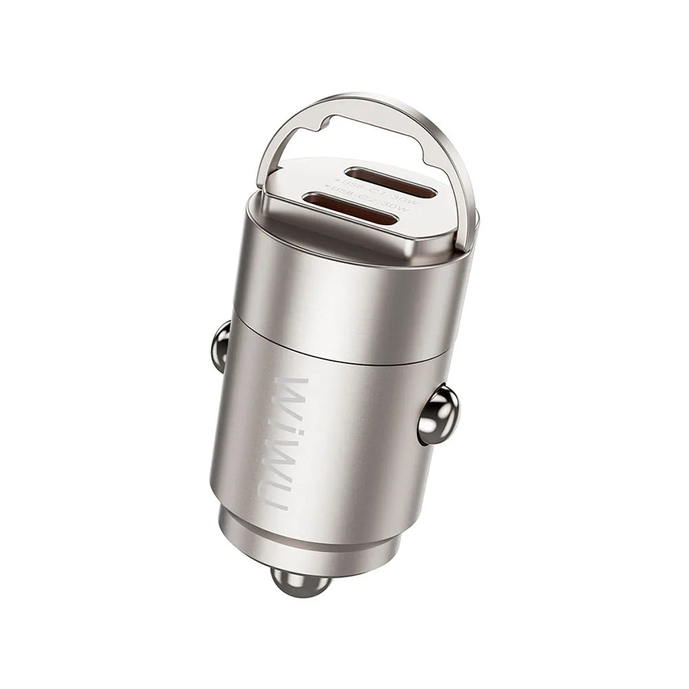 WiWU Nano Dual C Fast Car Charger 30W (Wi-QC029) ที่ชาร์จในรถ สี Titanium