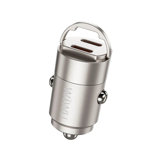 WiWU Nano Dual C Fast Car Charger 30W (Wi-QC029) ที่ชาร์จในรถ สี Titanium