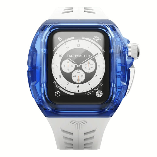 Y24 BONDI เซ็ตเคสและสายนาฬิกา สำหรับ Apple Watch (45mm) – สี Blue/Silver