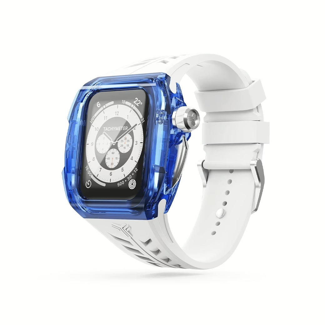 Y24 BONDI เซ็ตเคสและสายนาฬิกา สำหรับ Apple Watch (45mm) – สี Blue/Silver