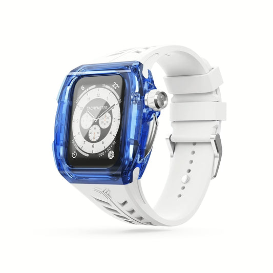 Y24 BONDI เซ็ตเคสและสายนาฬิกา สำหรับ Apple Watch (45mm) – สี Blue/Silver