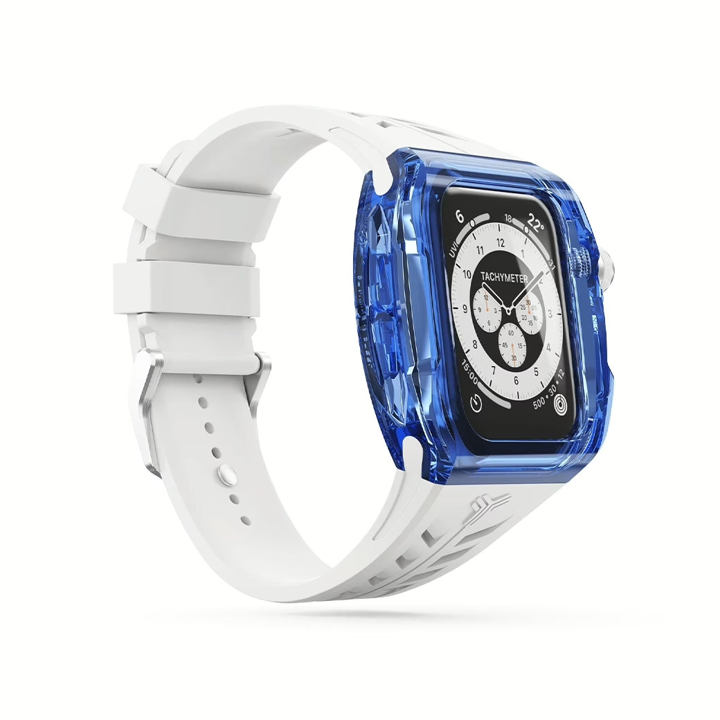 Y24 BONDI เซ็ตเคสและสายนาฬิกา สำหรับ Apple Watch (45mm) – สี Blue/Silver