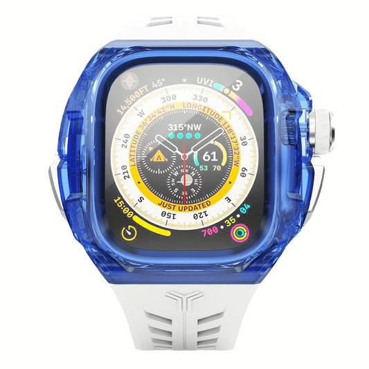 Y24 BONDI เซ็ตเคสและสายนาฬิกา สำหรับ Apple Watch (49mm) – สี Blue/Silver