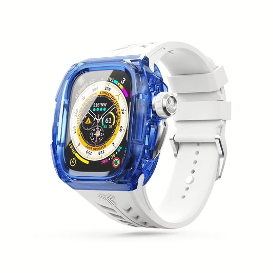 Y24 BONDI เซ็ตเคสและสายนาฬิกา สำหรับ Apple Watch (49mm) – สี Blue/Silver