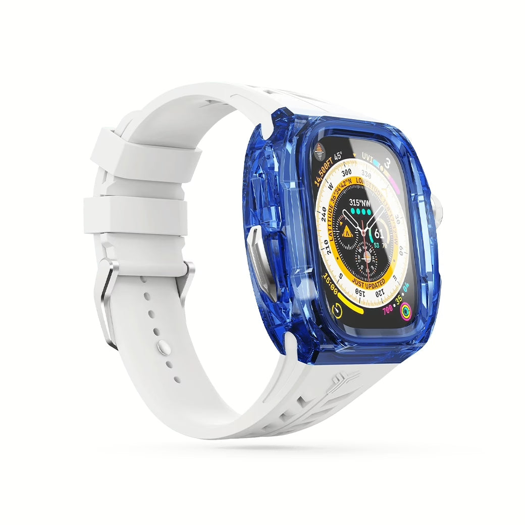 Y24 BONDI เซ็ตเคสและสายนาฬิกา สำหรับ Apple Watch (49mm) – สี Blue/Silver