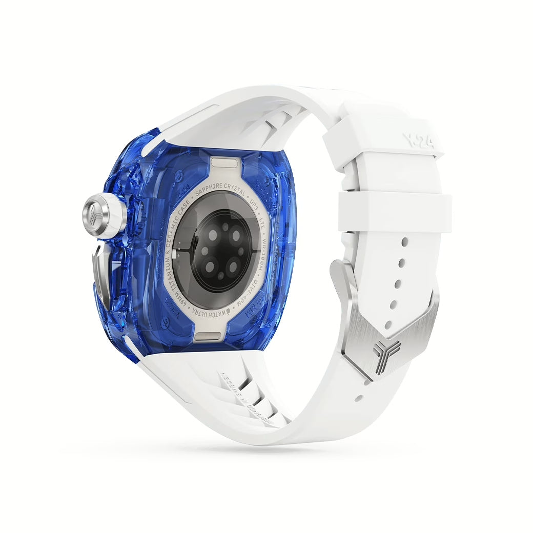 Y24 BONDI เซ็ตเคสและสายนาฬิกา สำหรับ Apple Watch (49mm) – สี Blue/Silver
