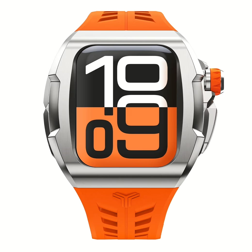 Y24 SHIBUYA เซ็ตเคสและสายนาฬิกาสำหรับ Apple Watch (46mm) – สี SilverOrange