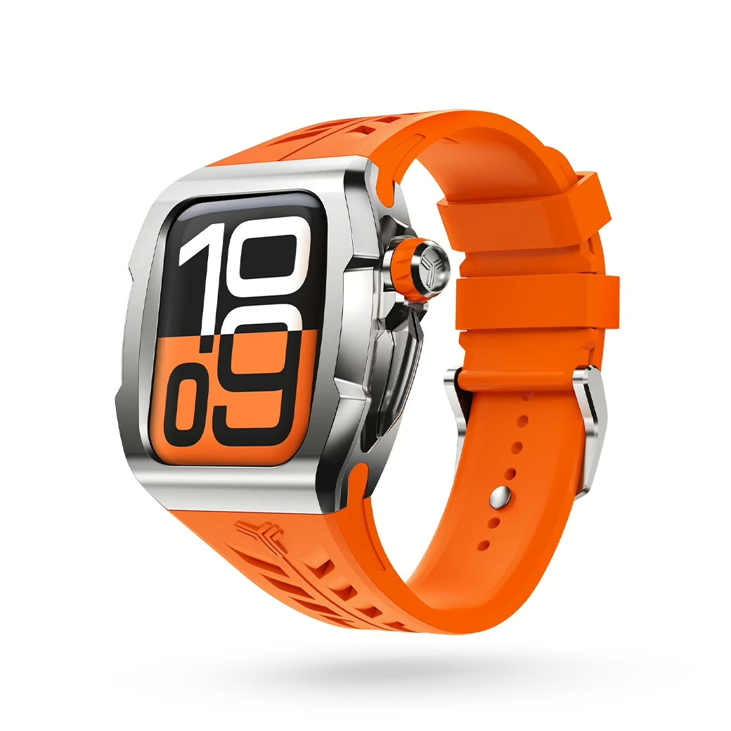 Y24 SHIBUYA เซ็ตเคสและสายนาฬิกาสำหรับ Apple Watch (46mm) – สี SilverOrange