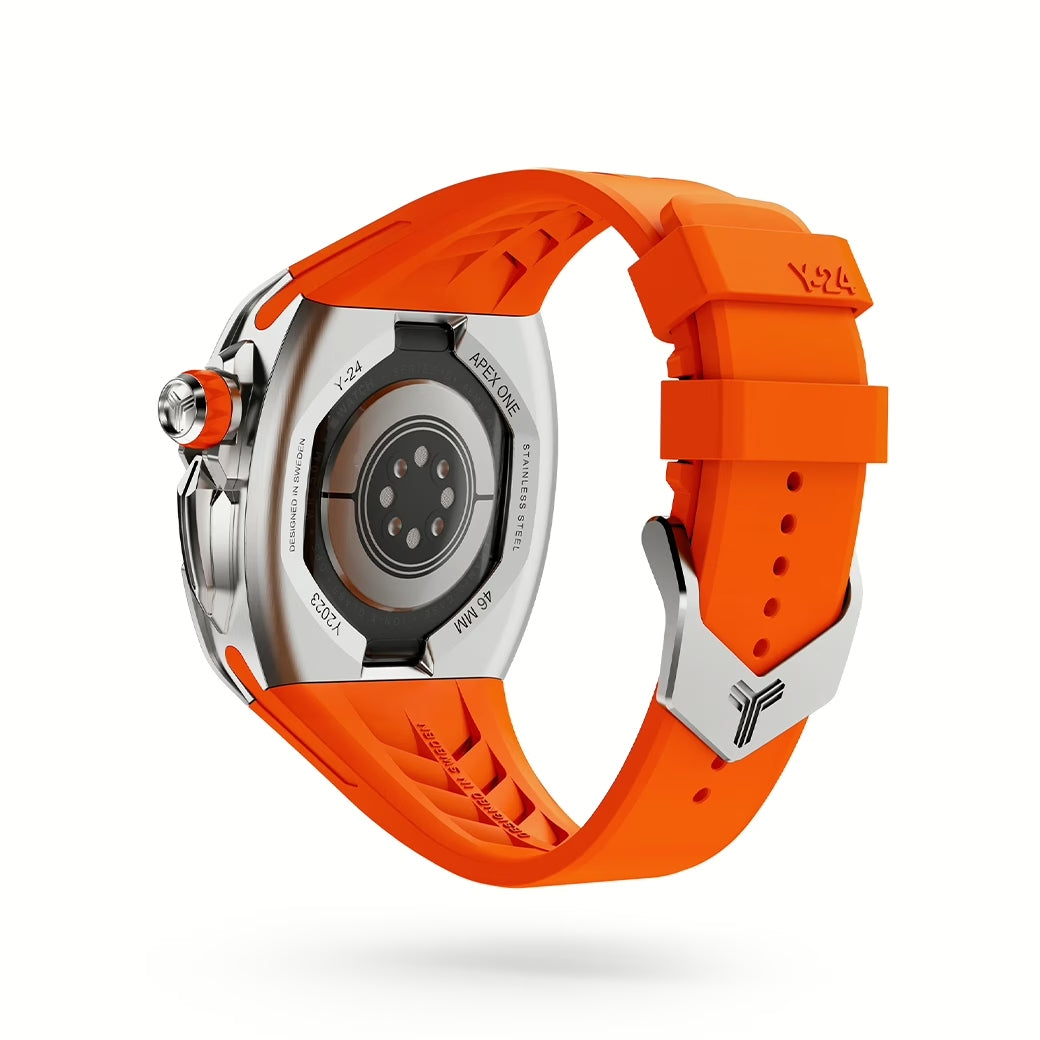 Y24 SHIBUYA เซ็ตเคสและสายนาฬิกาสำหรับ Apple Watch (46mm) – สี SilverOrange