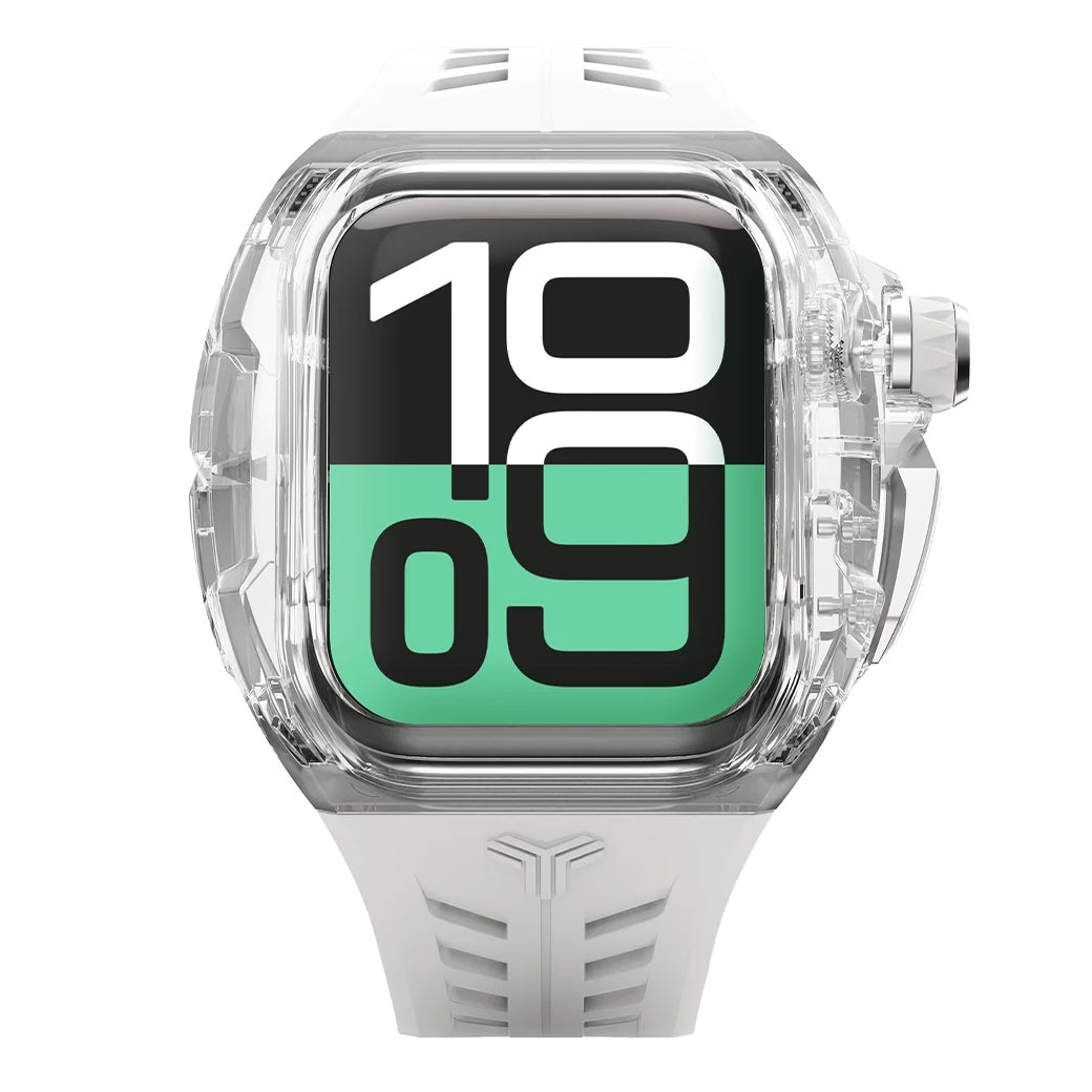 Y24 SILVERLAKE เซ็ตเคสและสายนาฬิกาสำหรับ Apple Watch (46mm) – สี Transparent/Silver
