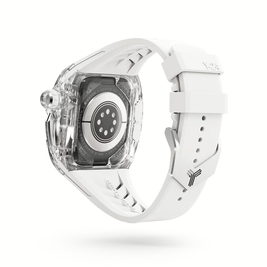 Y24 SILVERLAKE เซ็ตเคสและสายนาฬิกาสำหรับ Apple Watch (46mm) – สี Transparent/Silver