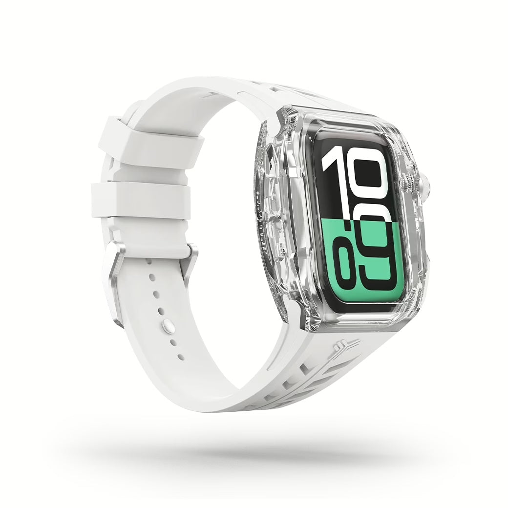 Y24 SILVERLAKE เซ็ตเคสและสายนาฬิกาสำหรับ Apple Watch (46mm) – สี Transparent/Silver