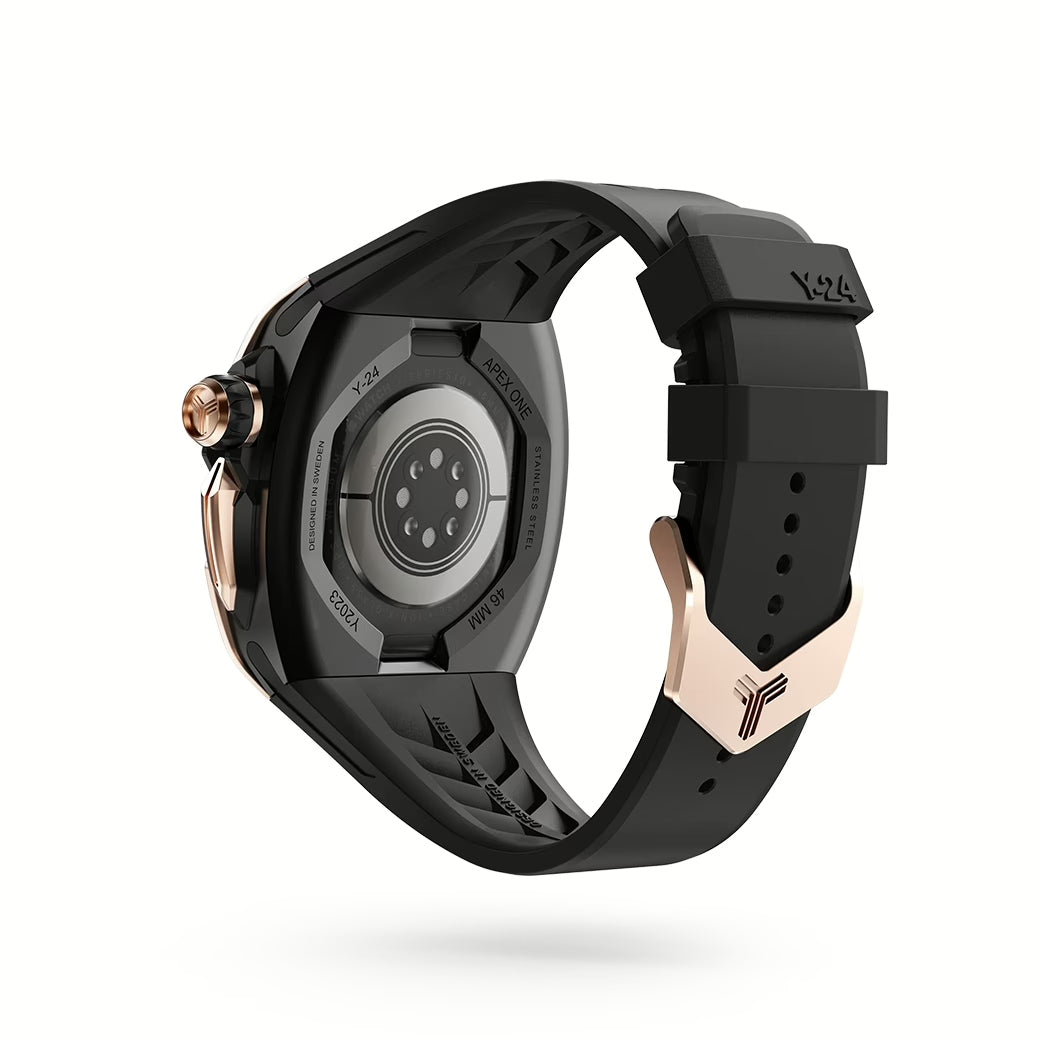 Y24 SÖDER เซ็ตเคสและสายนาฬิกาสำหรับ Apple Watch (46mm) – สี Black/Rose Gold