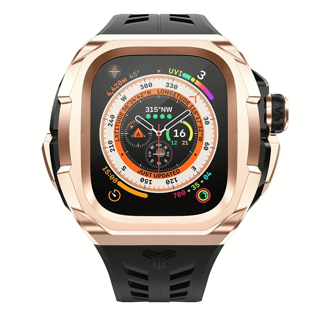 Y24 SÖDER เซ็ตเคสและสายนาฬิกาสำหรับ Apple Watch (49mm) – สี Black/Rose Goldป