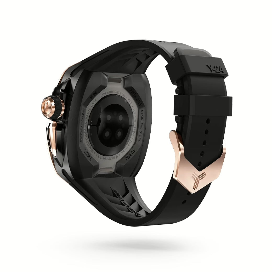 Y24 SÖDER เซ็ตเคสและสายนาฬิกาสำหรับ Apple Watch (49mm) – สี Black/Rose Goldป