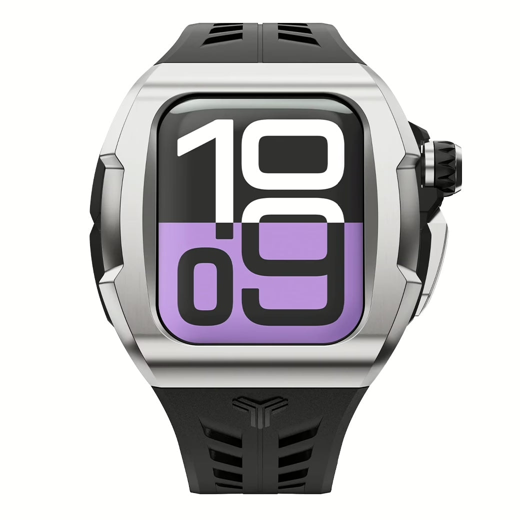 Y24 XINYI เซ็ตเคสและสายนาฬิกาสำหรับ Apple Watch (46mm) – สี Silver/Black