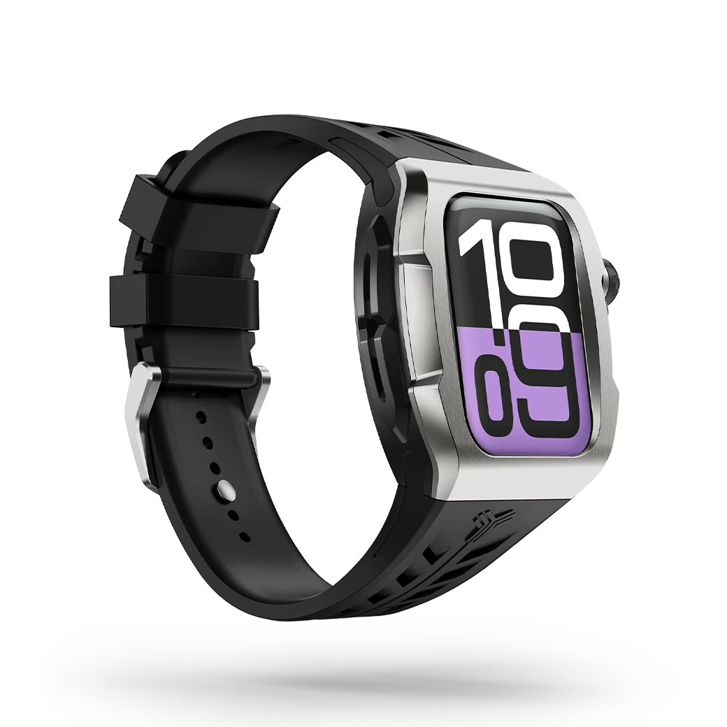 Y24 XINYI เซ็ตเคสและสายนาฬิกาสำหรับ Apple Watch (46mm) – สี Silver/Black