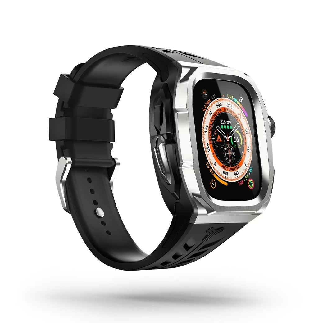 Y24 XINYI เซ็ตเคสและสายนาฬิกาสำหรับ Apple Watch (49mm) สี Silver/Black