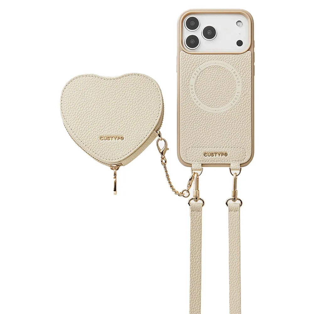 Custype Leather Case with Heart Pouch เคสกันกระแทกสำหรับ iPhone 17 Pro / 17 Pro Max