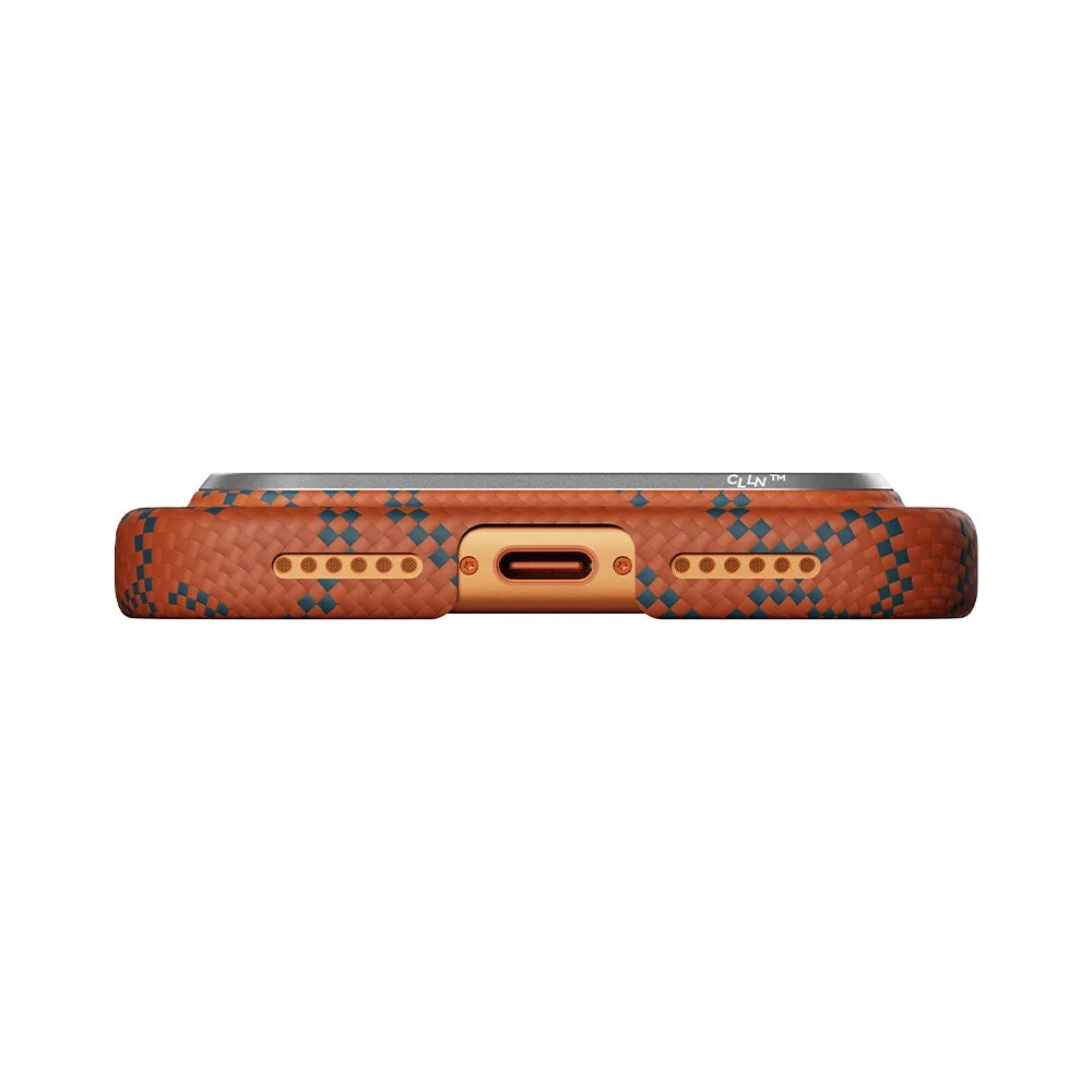 PITAKA Monogram Leaping Edge Case เคสเส้นใยอะรามิด สำหรับ iPhone 17 Pro /17 Pro Max - สี Blue Orange