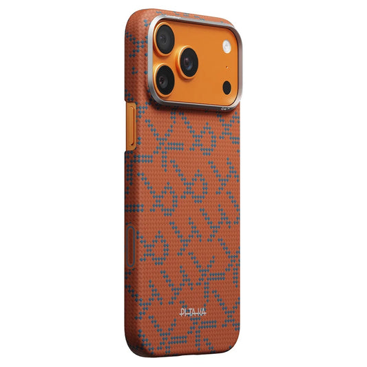 PITAKA Monogram Leaping Edge Case เคสเส้นใยอะรามิด สำหรับ iPhone 17 Pro /17 Pro Max - สี Blue Orange