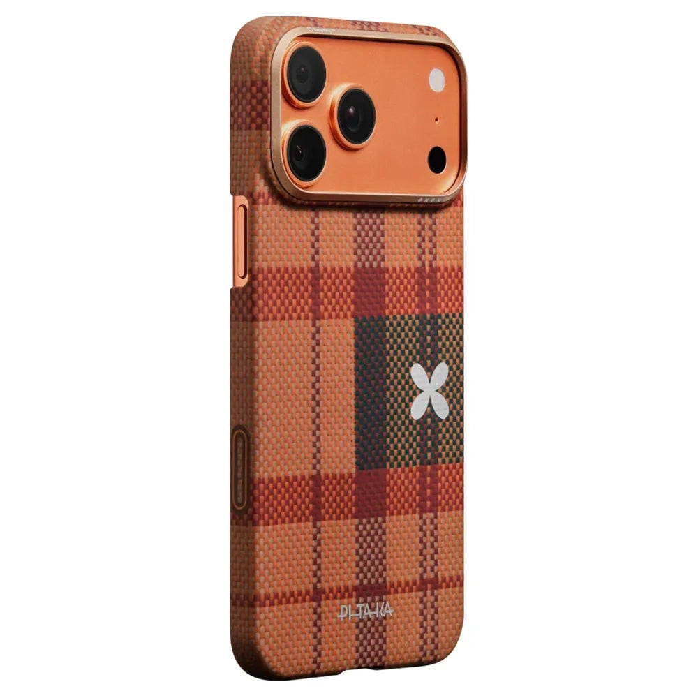 Pitaka Flora in Grid Edge Case เคสเส้นใยอะรามิด สำหรับ 17 Pro /17 Pro Max - สี Cloud Dusk