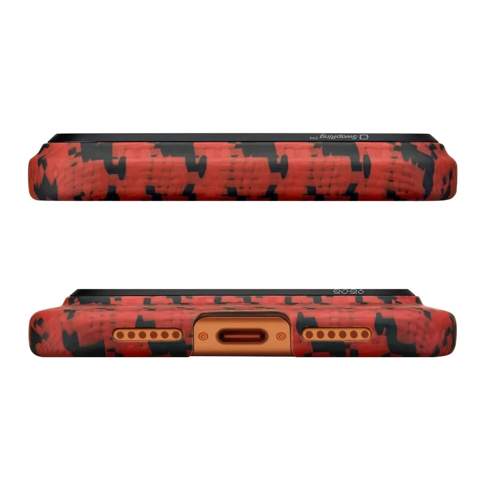 Pitaka Happiness Rides In Edge Case (PitaTap™) เคสสำหรับ 17 Pro /17 Pro Max - สี Maroon