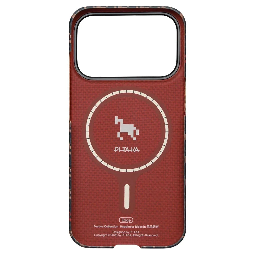 Pitaka Happiness Rides In Edge Case (PitaTap™) เคสสำหรับ 17 Pro /17 Pro Max - สี Ebony