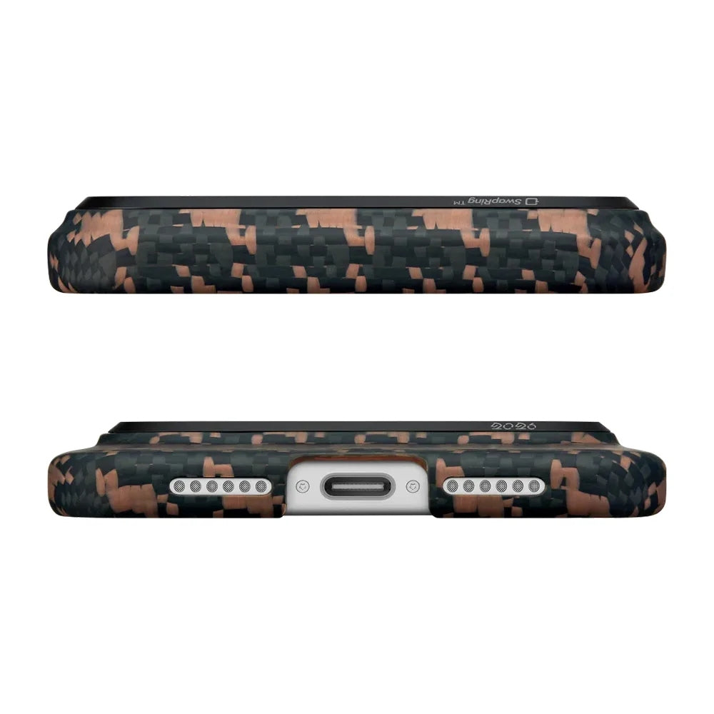 Pitaka Happiness Rides In Edge Case (PitaTap™) เคสสำหรับ 17 Pro /17 Pro Max - สี Ebony