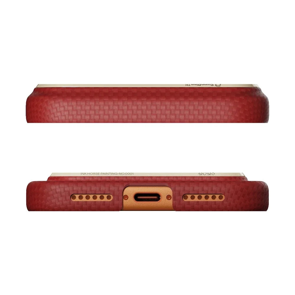 Pitaka Ink Horse Painting Edge Case (PitaTap™) เคสสำหรับ 17 Pro /17 Pro Max - สี Cinnabar