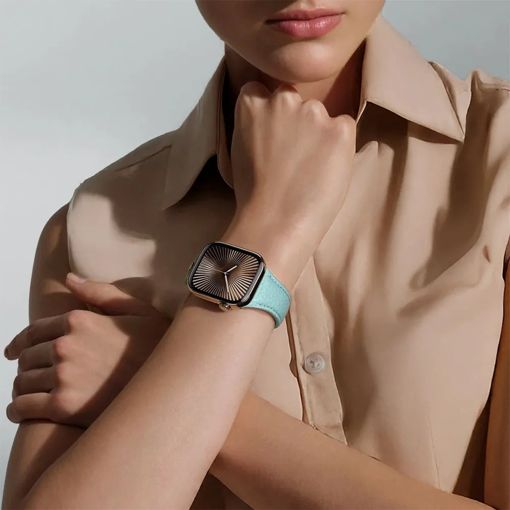 Golden Concept Full-Grain Leather สายนาฬิกา สำหรับ Apple Watch ขนาด 40/41/42mm